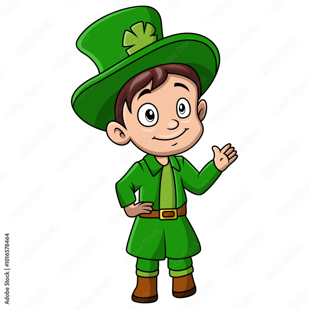 Cute boy wearing costume leprechaun Cute boy wearing costume leprechaun