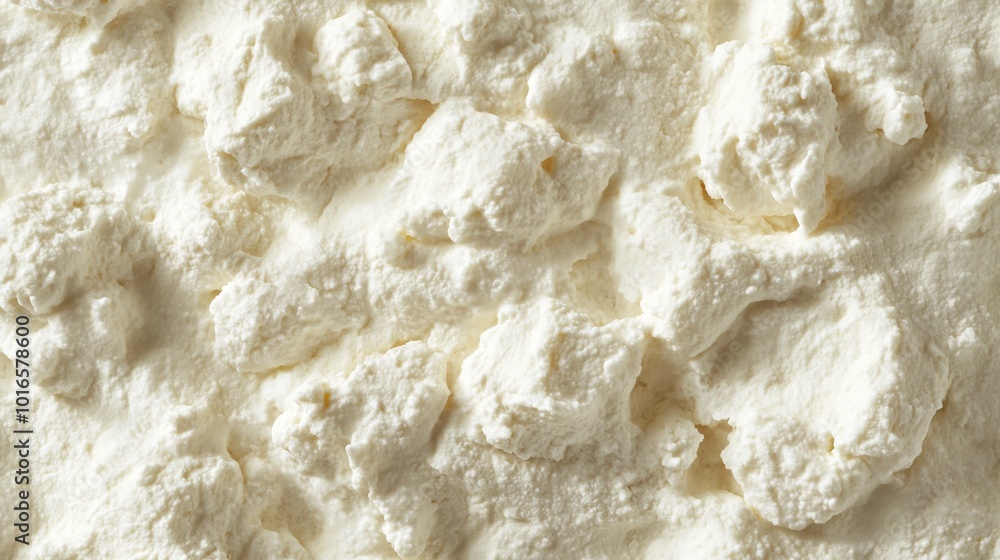 Close-up Texture of Creamy White Ricotta Cheese Close-up Texture of Creamy White Ricotta Cheese