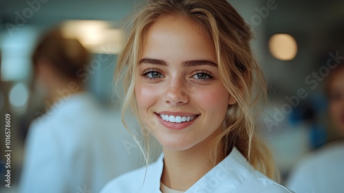 video of young dentists at private dental clinic.stock image