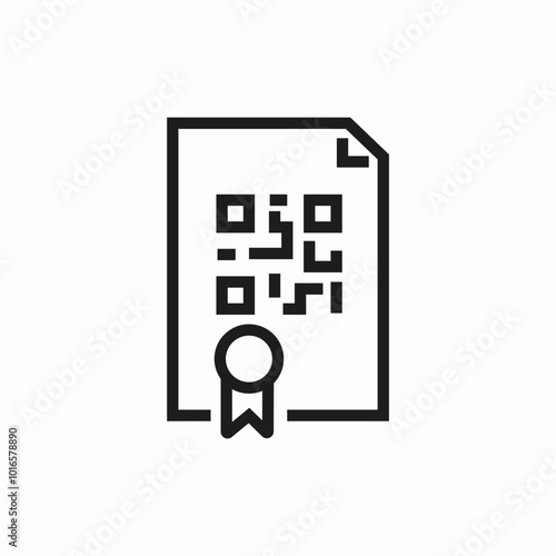 qr code document icon sign vector