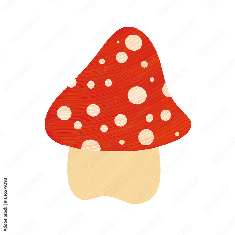 Illustration of a red mushroom. Illustration of a mushroom with a cute shape Illustration of a red mushroom. Illustration of a mushroom with a cute shape