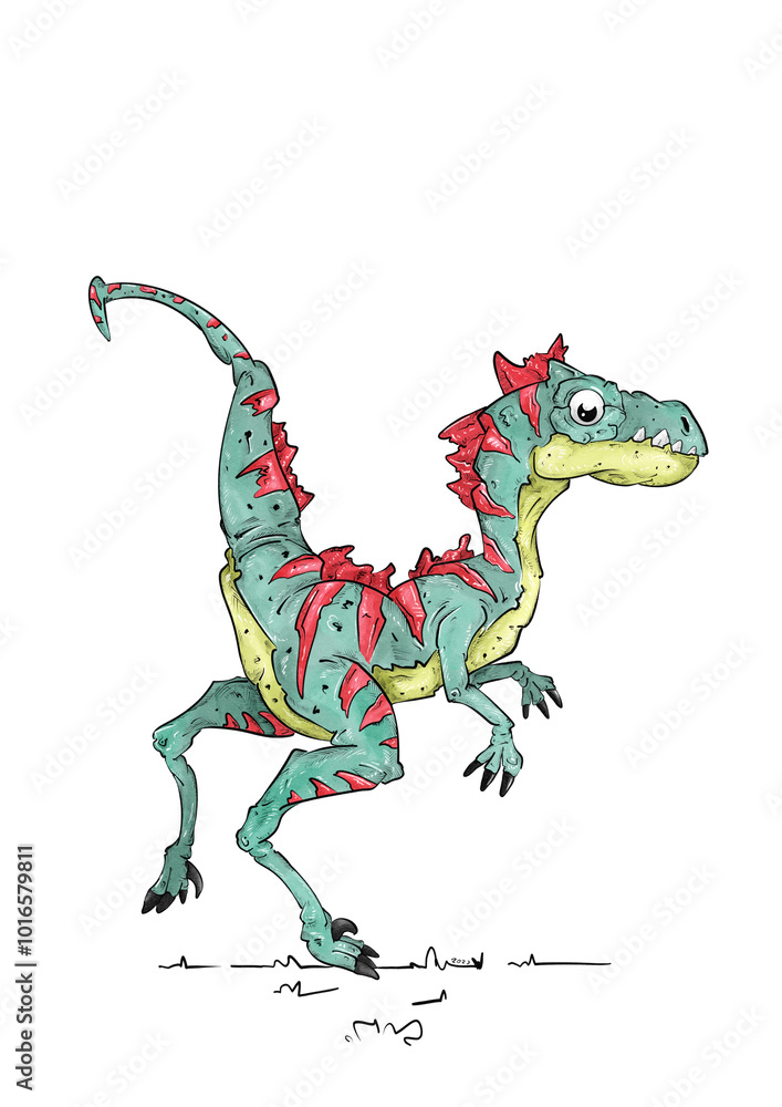 Obraz premium Hand-drawn Dinosaur Veloceraptor