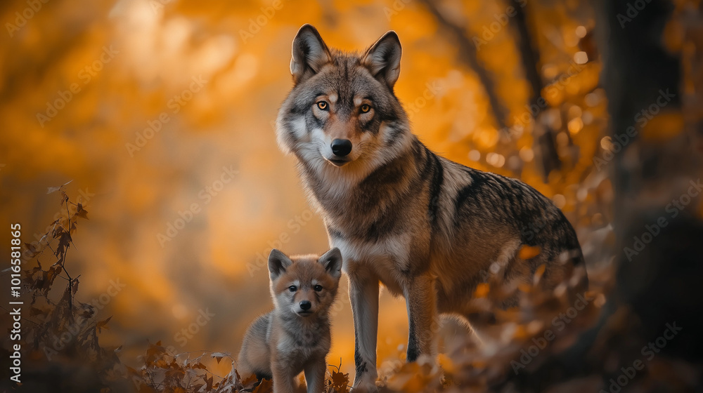 A heartwarming depiction of a wolf with its son captures the essence of family in the wild, showcasing the beauty of nature and the powerful bonds that exist within the animal kingdom A heartwarming depiction of a wolf with its son captures the essence of family in the wild, showcasing the beauty of nature and the powerful bonds that exist within the animal kingdom