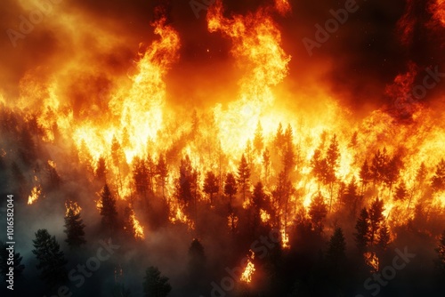 Wildfire Sweeping Through Forest in Dramatic 3D Render