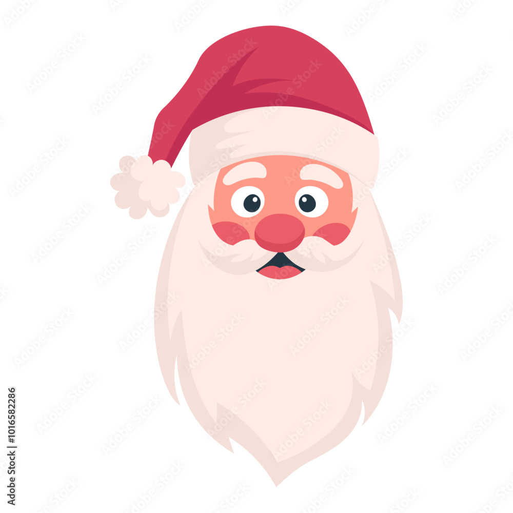 Santa Claus head, vector illustration on white background Santa Claus head, vector illustration on white background