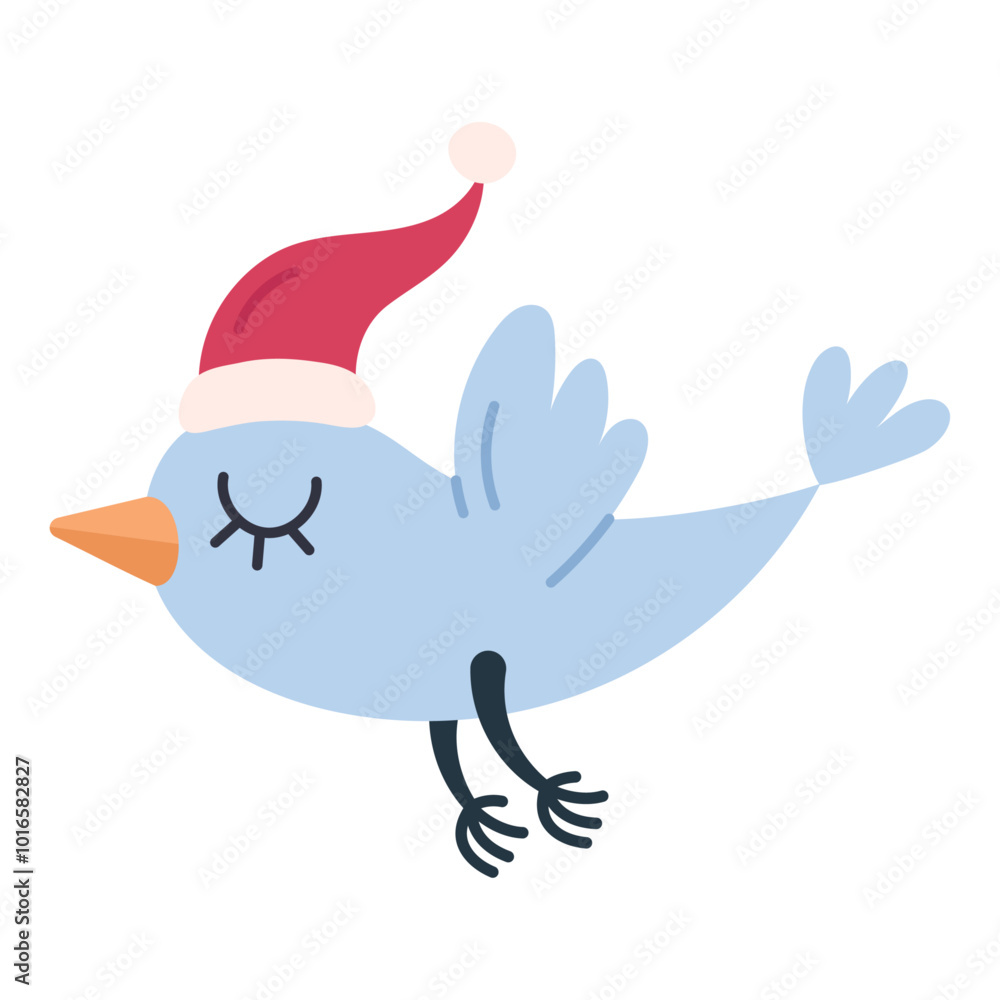 Obraz premium Christmas bird on white background