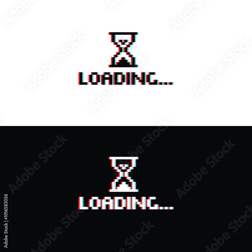 loading glitch 8 bit icon pixel loading art for games