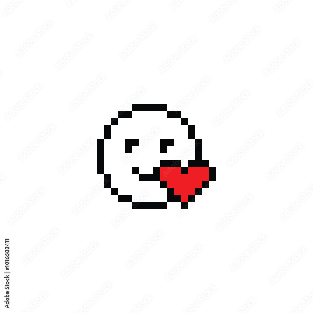 pixel art love smile icon vector game 8 bit pixel Emoticon icon pixel art love smile icon vector game 8 bit pixel Emoticon icon