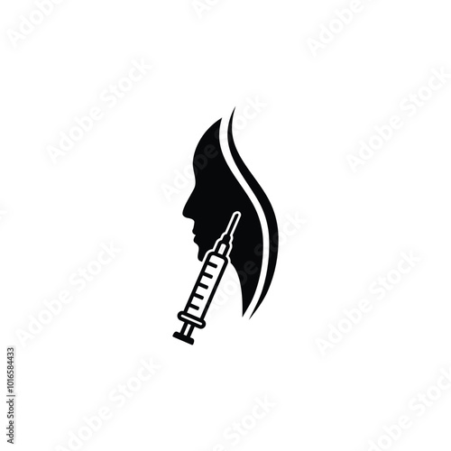beauty injections icon vector Botox cosmetology logo Beauty salon sign