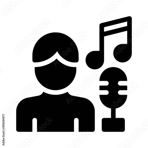 Singing glyph icon