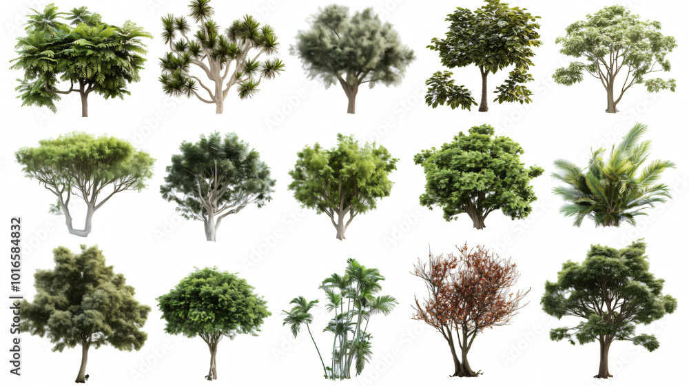 Fototapeta premium The image can be named Isolated Tree Silhouette with Branches and Leaves in Nature