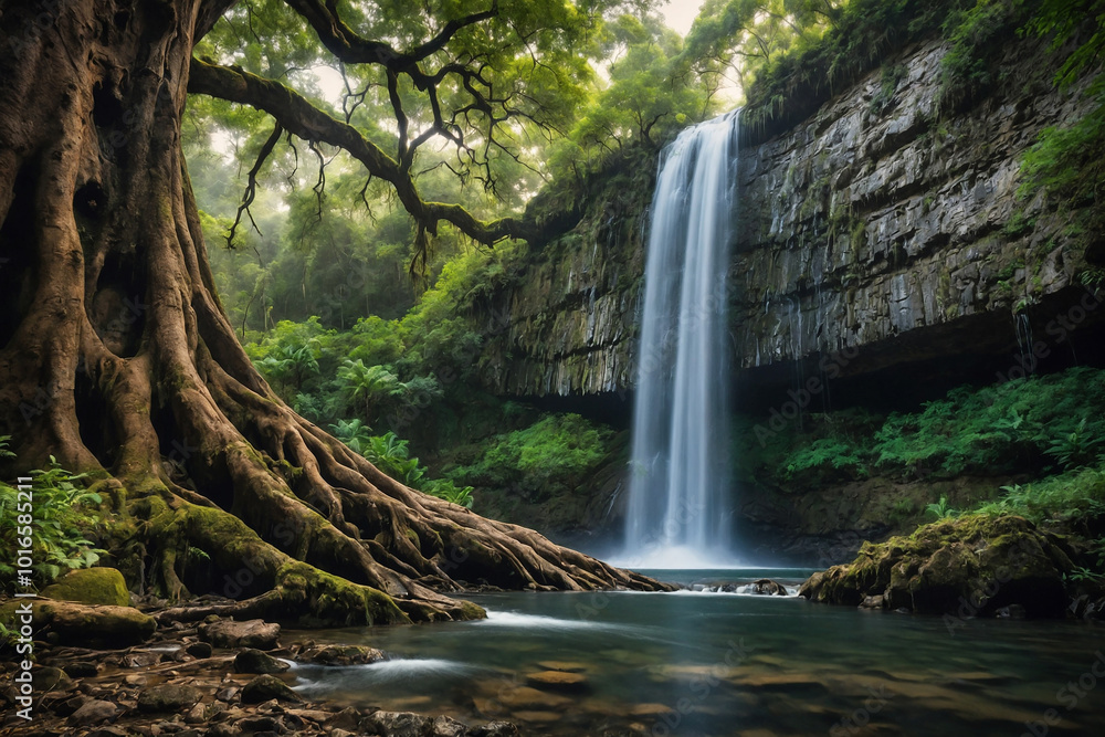 Fototapeta premium waterfall in the forest jungle