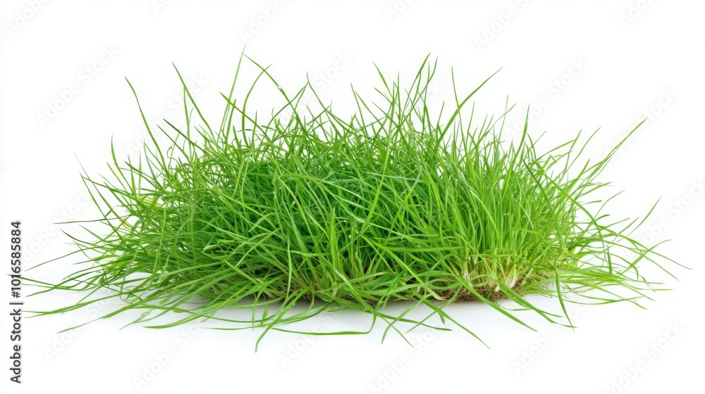 Vibrant green grass mound set against a white background, showcasing its healthy, lush appearance. Vibrant green grass mound set against a white background, showcasing its healthy, lush appearance.
