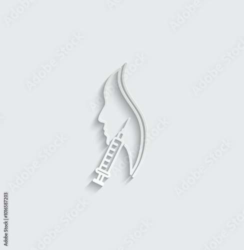 beauty injections icon vector Botox cosmetology logo Beauty salon sign