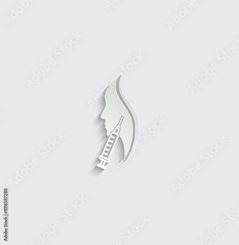 beauty injections icon vector Botox cosmetology logo Beauty salon sign
