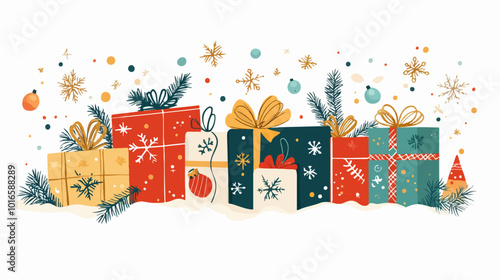 Wallpaper Mural Christmas card illustration. Torontodigital.ca