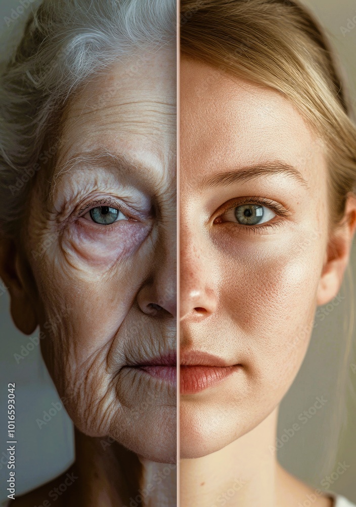 Aging concept. Comparison of young and old. Aging concept. Comparison of young and old.