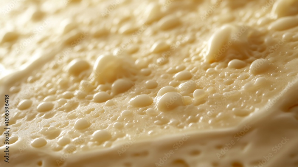 Close-up of Water Droplets on a Creamy Surface Close-up of Water Droplets on a Creamy Surface