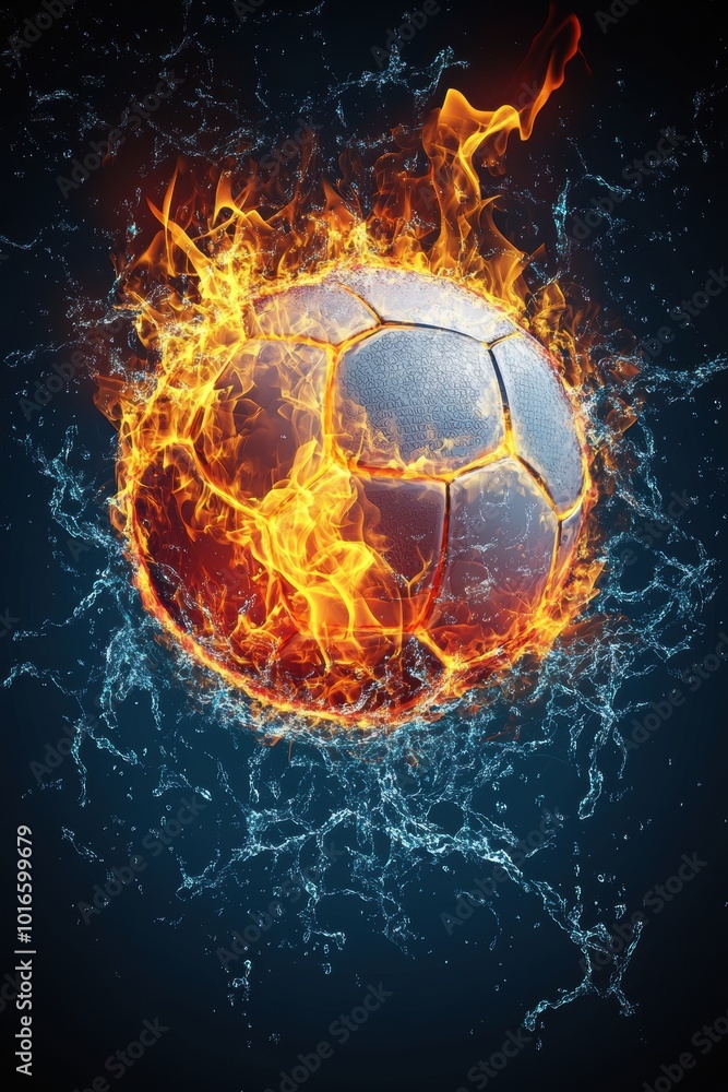 Naklejka premium Fire Soccer Ball.