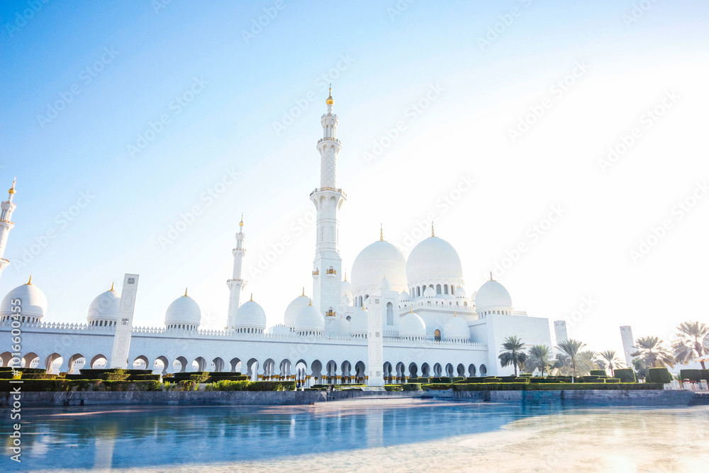 Obraz premium Sheikh Zayed Grand Mosque View In Abu Dhabi, United Arab Emirates