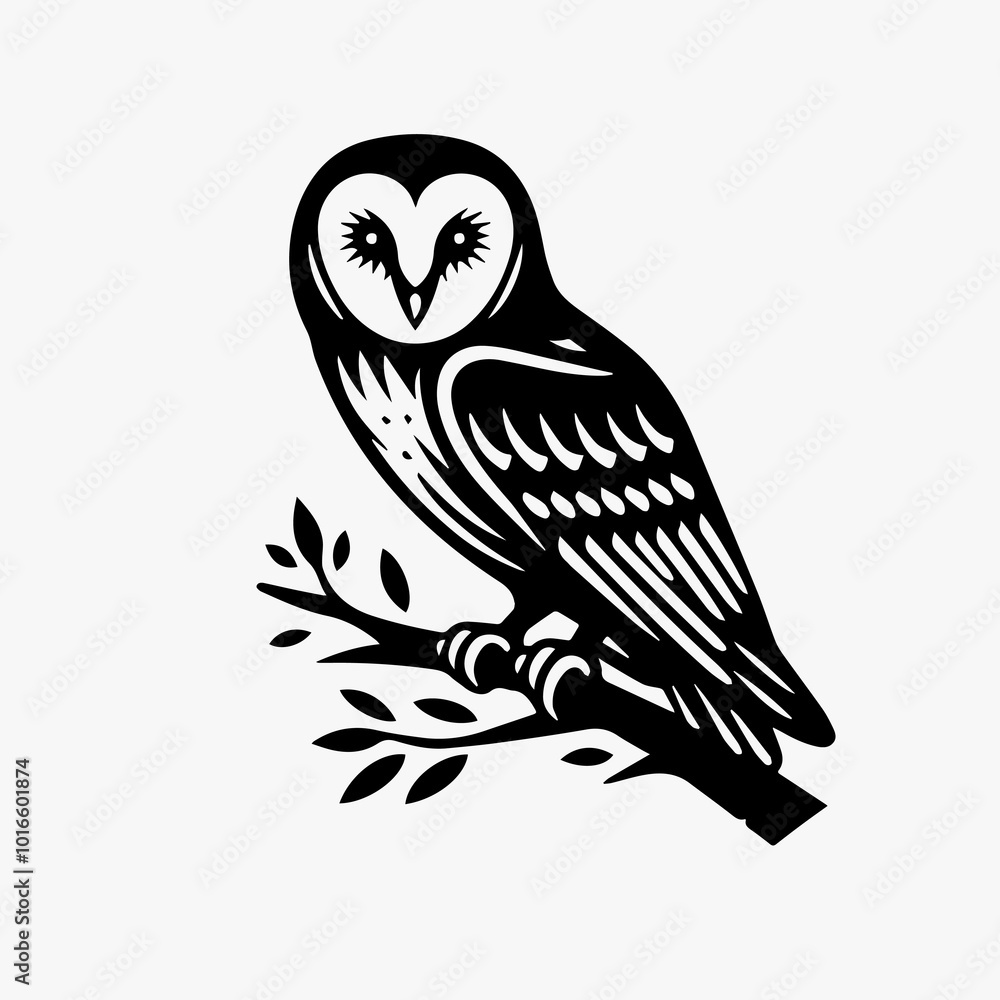 Fototapeta premium Midnight Sentinel: The Bold Bald Owl