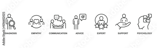 Counseling banner web icon vector illustration concept for counseling psychology and mental healthcare with an icon