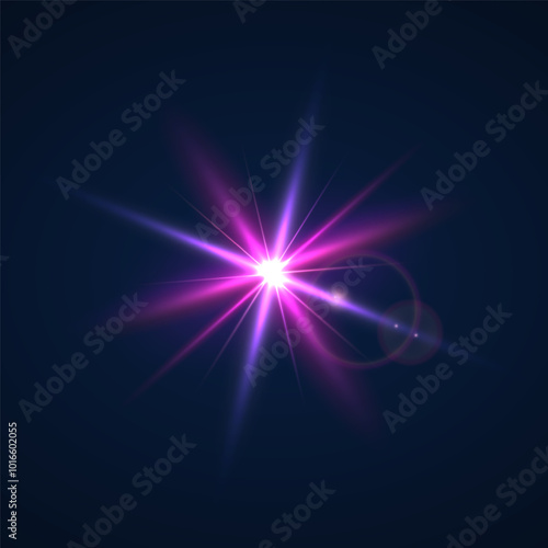 Beams of bright light shining on black background. White and golden beams of bright light shining on black background