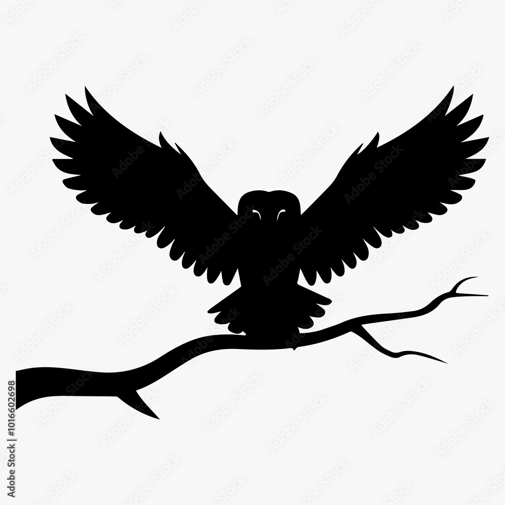 Fototapeta premium Midnight Sentinel: The Bold Bald Owl