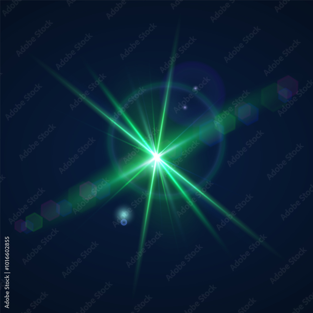 Obraz premium Beams of bright light shining on black background. White and golden beams of bright light shining on black background