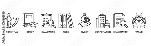 Due diligence banner web icon vector illustration concept with icon