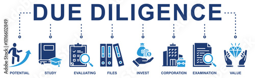 Due diligence banner web icon vector illustration concept with icon