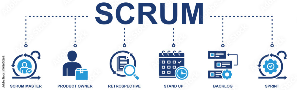 Scrum banner web icon vector illustration concept with icon Scrum banner web icon vector illustration concept with icon