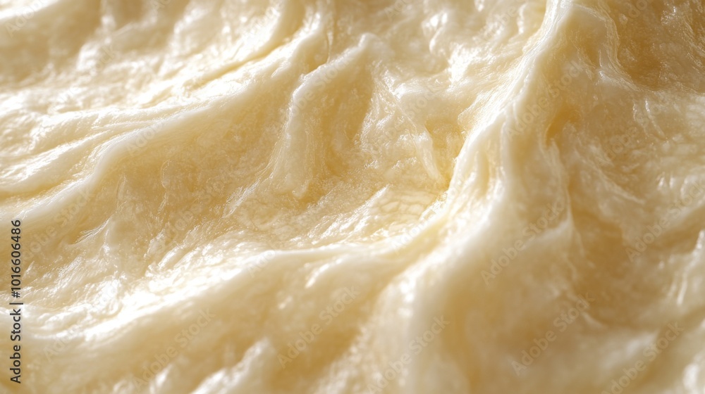 Close-up Macro of Creamy, Whipped Butter with Soft, Light Yellow Hues and Gentle Waves Close-up Macro of Creamy, Whipped Butter with Soft, Light Yellow Hues and Gentle Waves