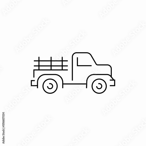 pickup truck icon sign vector