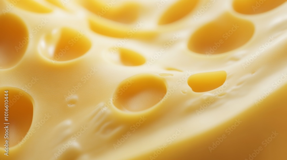 Close-up of Swiss Cheese with Visible Holes Close-up of Swiss Cheese with Visible Holes