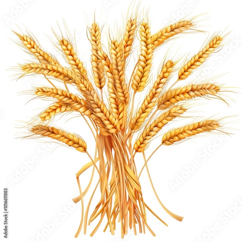 Wheat Ears on Transparent Background. Generative AI isolated on white background 