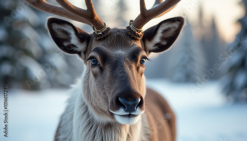 Deer against a snowy winter landscape