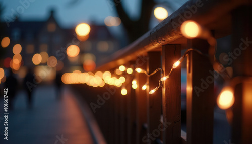 Colorful Christmas garland glows in the dark