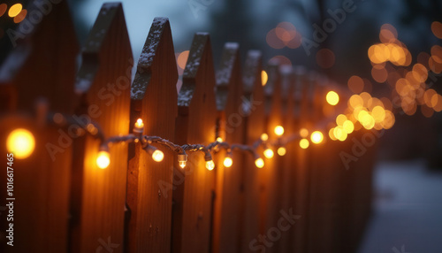 Colorful Christmas garland glows in the dark