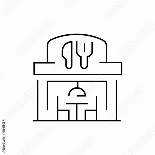 restaurant building icon sign vector