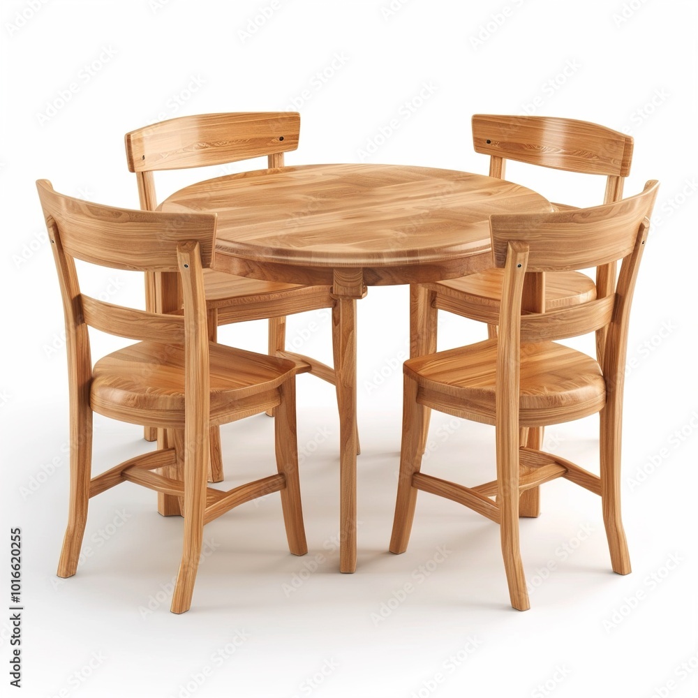 Table and chairs isolated on white background Table and chairs isolated on white background
