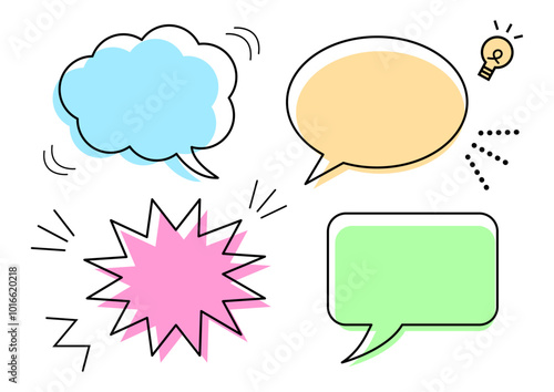 シンプルな吹き出しのフレーム素材