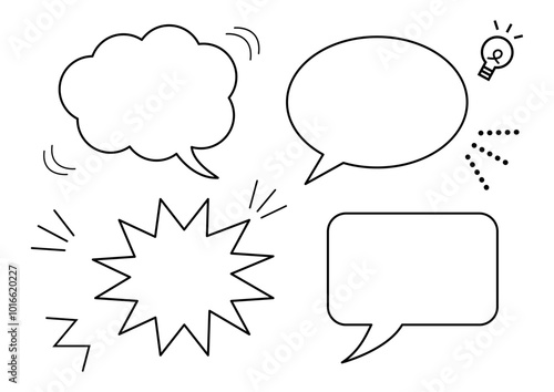 シンプルな吹き出しのフレーム素材