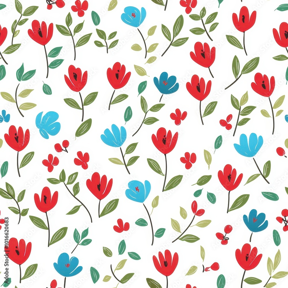 Minimal Hand-Drawn Flower Patterns on Clean Background Minimal Hand-Drawn Flower Patterns on Clean Background