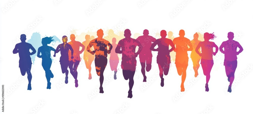 Runners Silhouettes. Runners Silhouettes.