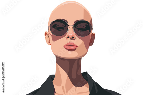 Portrait of a fashionable non binary person isolated illustration