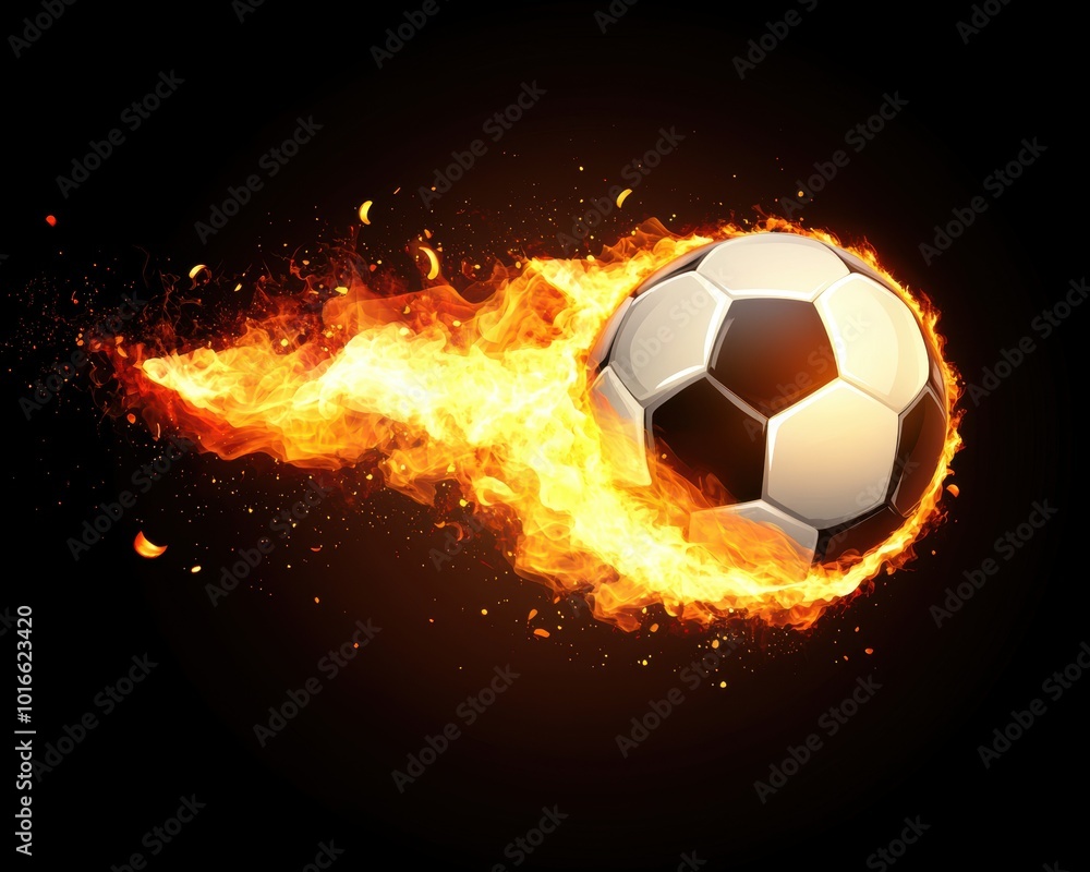 Fototapeta premium Soccer Ball on Fire.