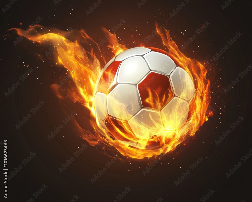 Fototapeta premium Fire Soccer Ball.