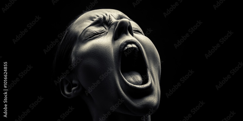 A close-up shot of someone's face with their mouth open, suitable for medical or educational purposes. A close-up shot of someone's face with their mouth open, suitable for medical or educational purposes.