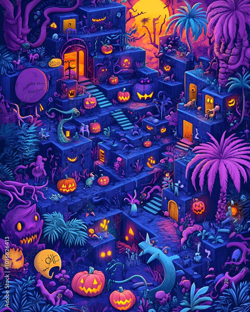 retro halloween city retro halloween city